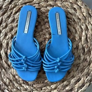 Zara Periwinkle Blue Flat Sandals
